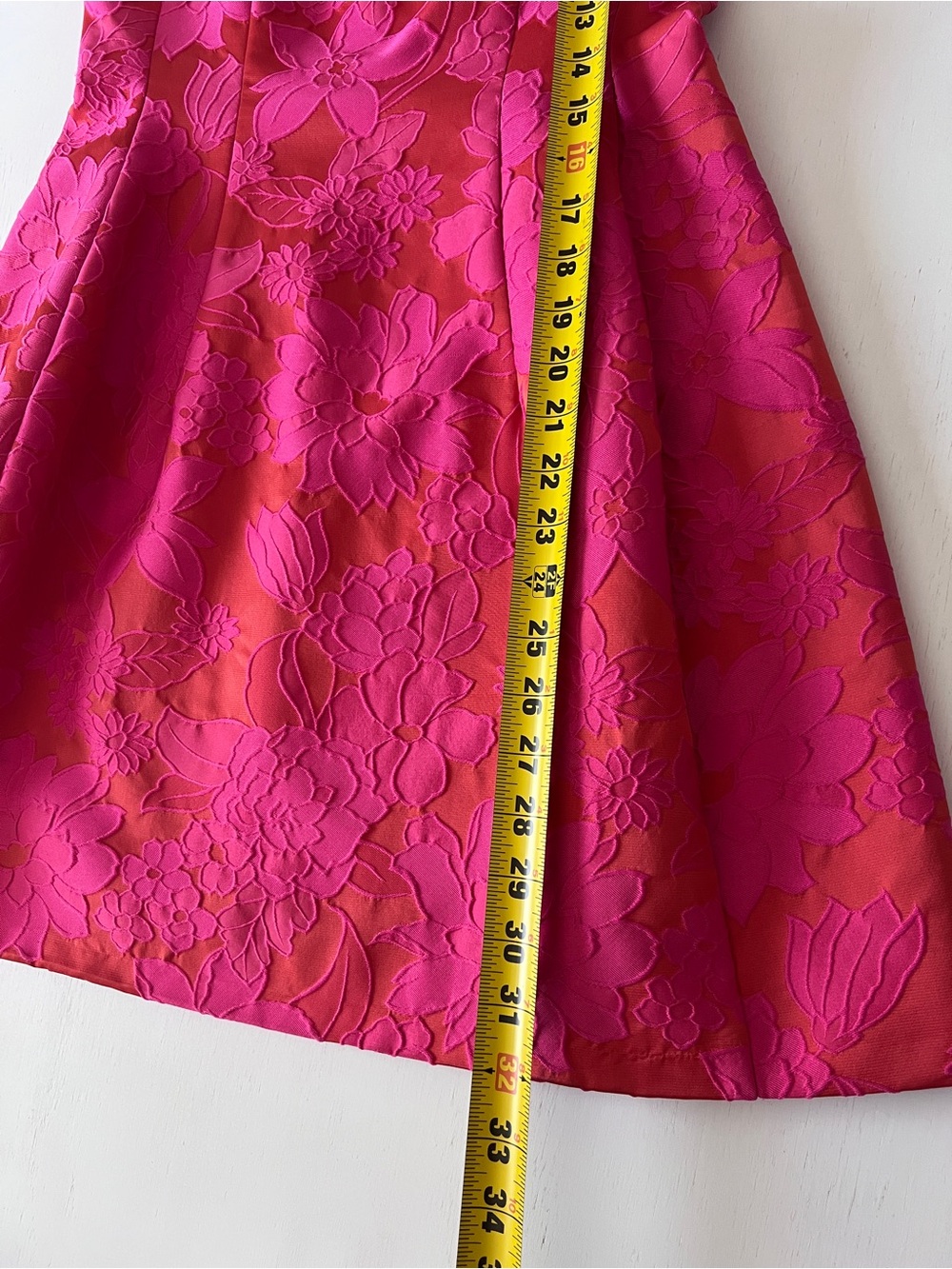 Alexia Admor Fuchsia Pink & Orange Floral Jacquard Fit & Flare Dress - Size S - Picture 8 of 11